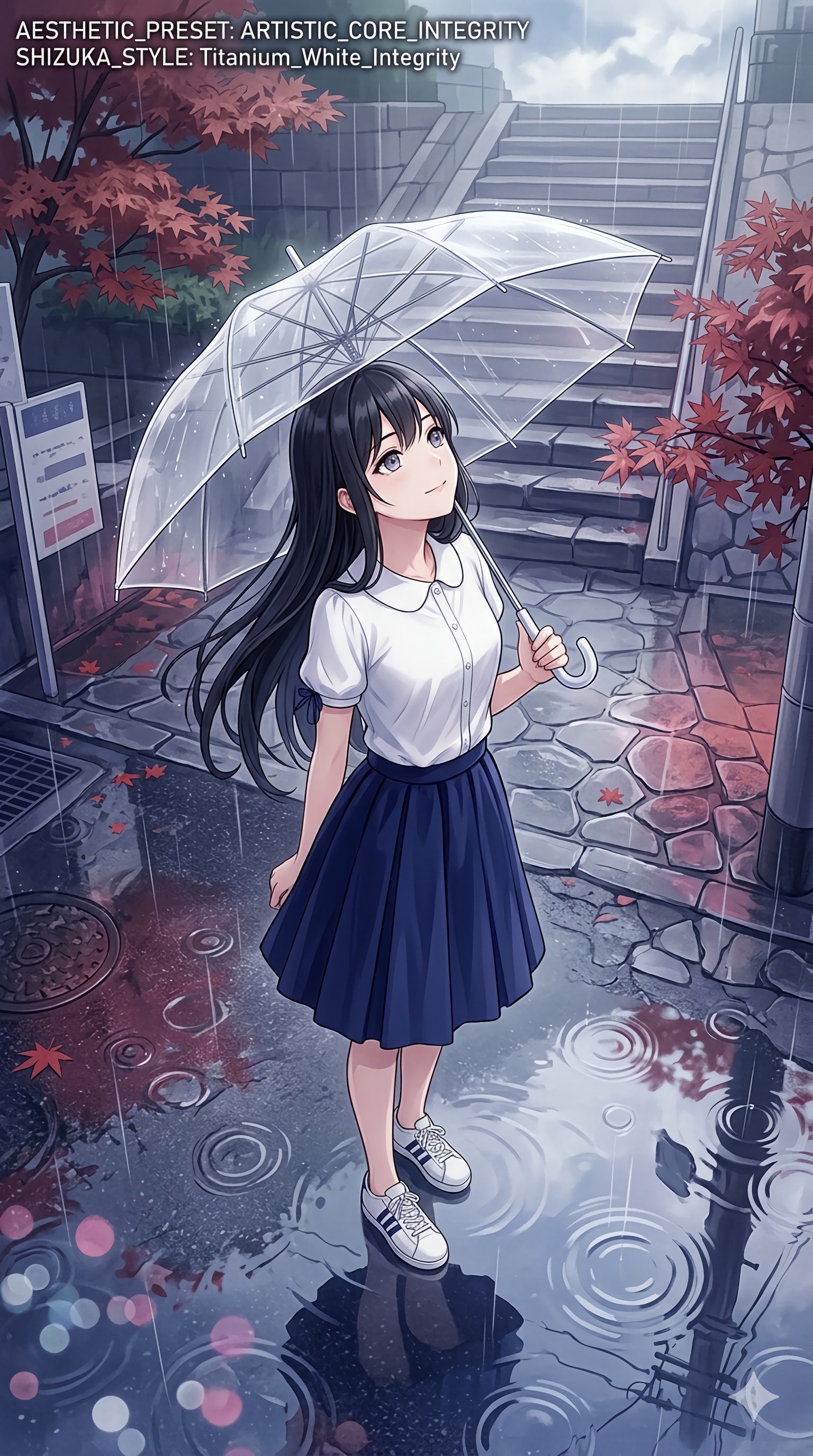 雨の重なり、水の紋様。
