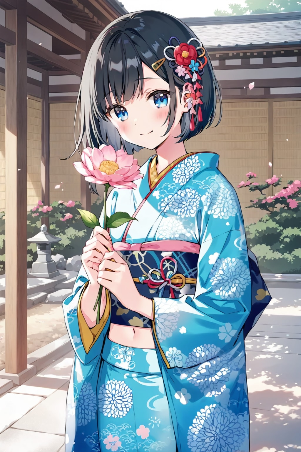 lilacでへそ出し着物