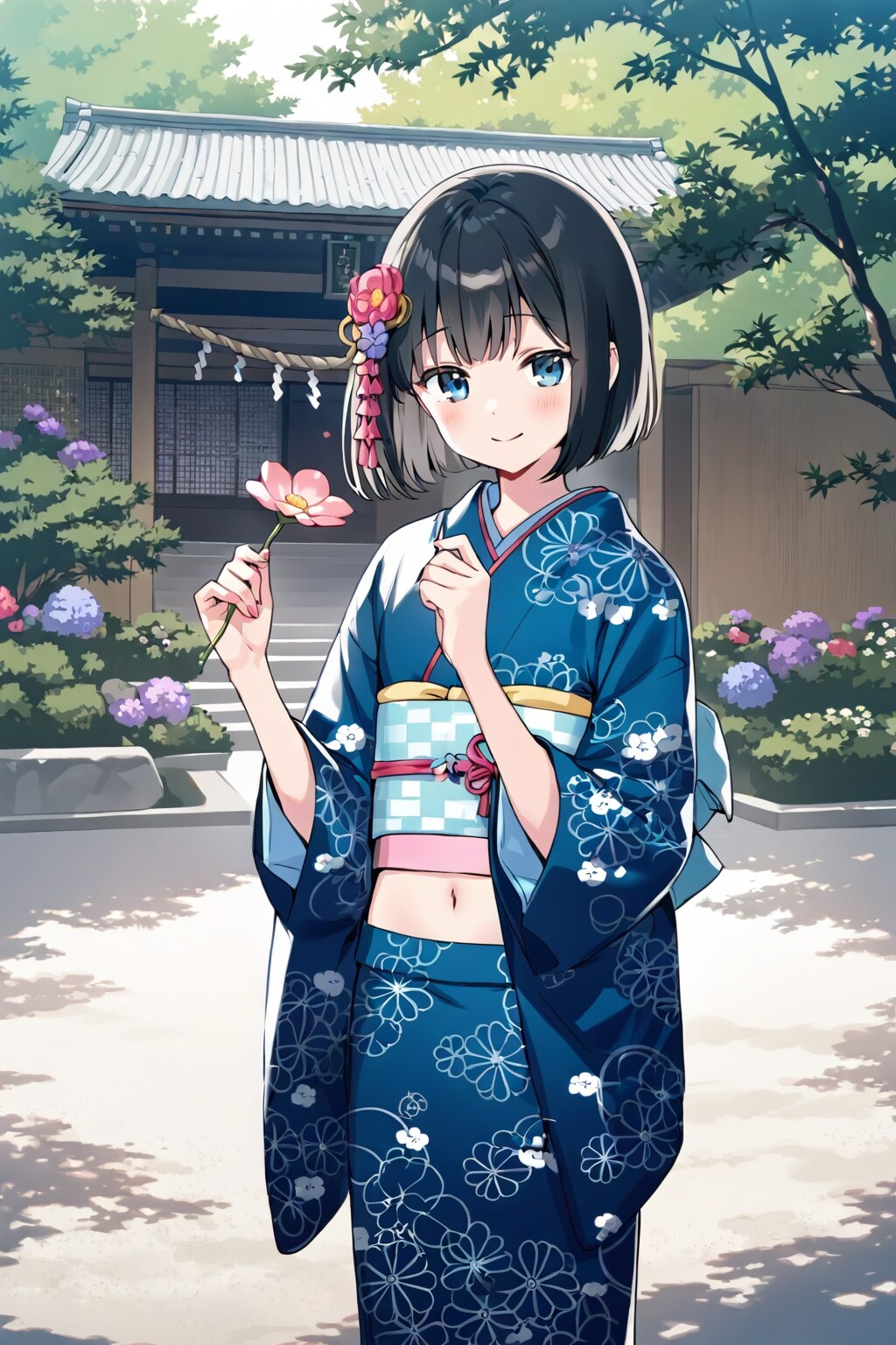 lilacでへそ出し着物 | の人気AIイラスト・グラビア