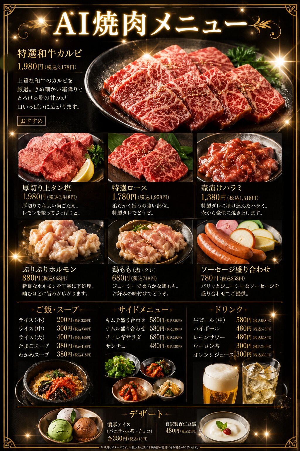 AI焼肉メニュー