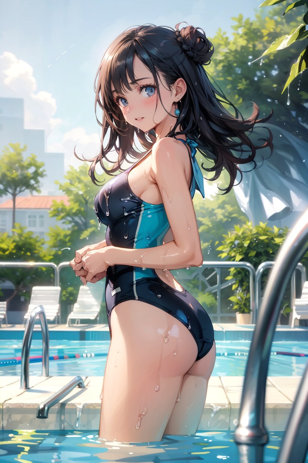 プールで
