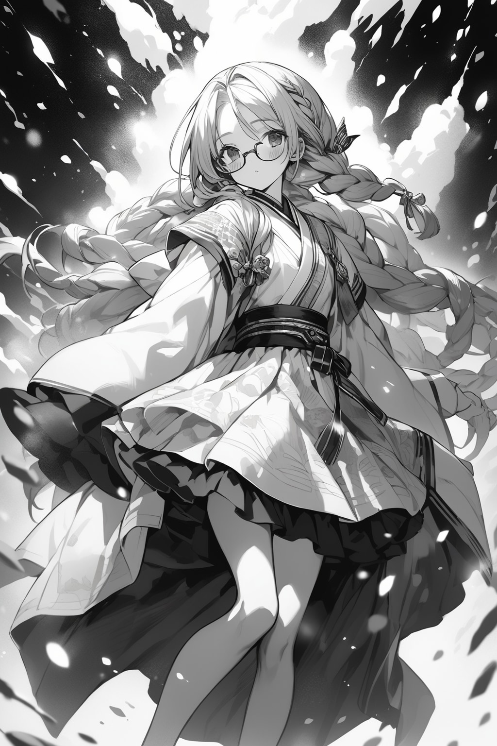 このご時世、雪女も山から町に降りて眼鏡三つ編みっ娘になる | の人気AIイラスト・グラビア