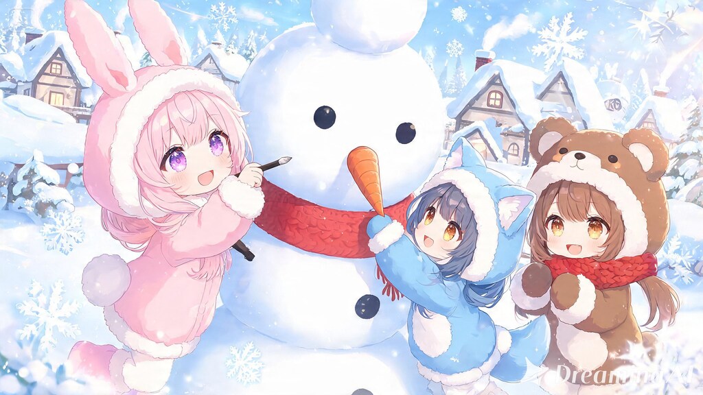 【#あえて冬】突然大雪が積もったので雪だるまを作ることにした。☃