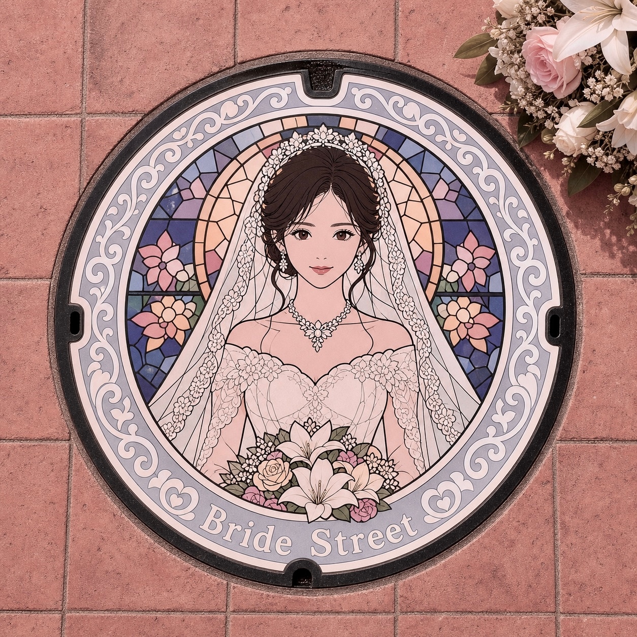 花嫁通りのマンホール