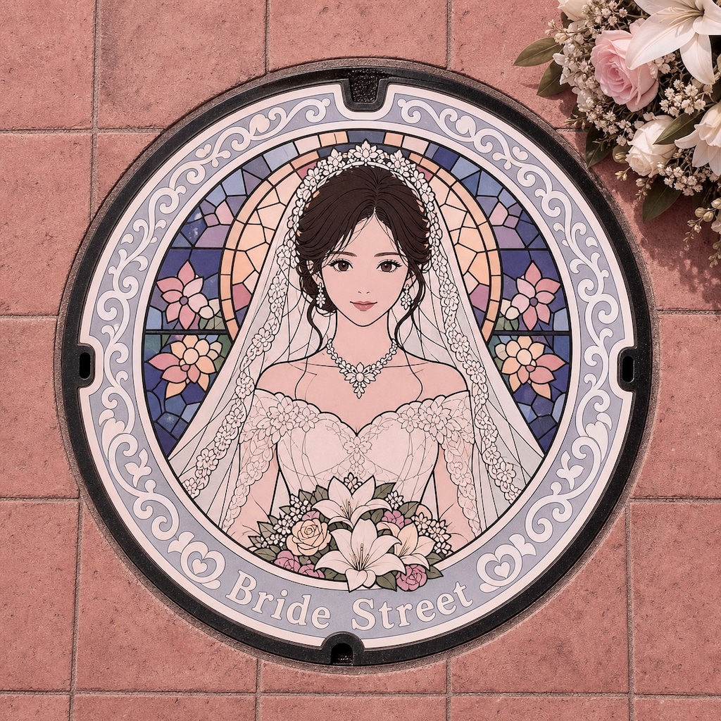 花嫁通りのマンホール