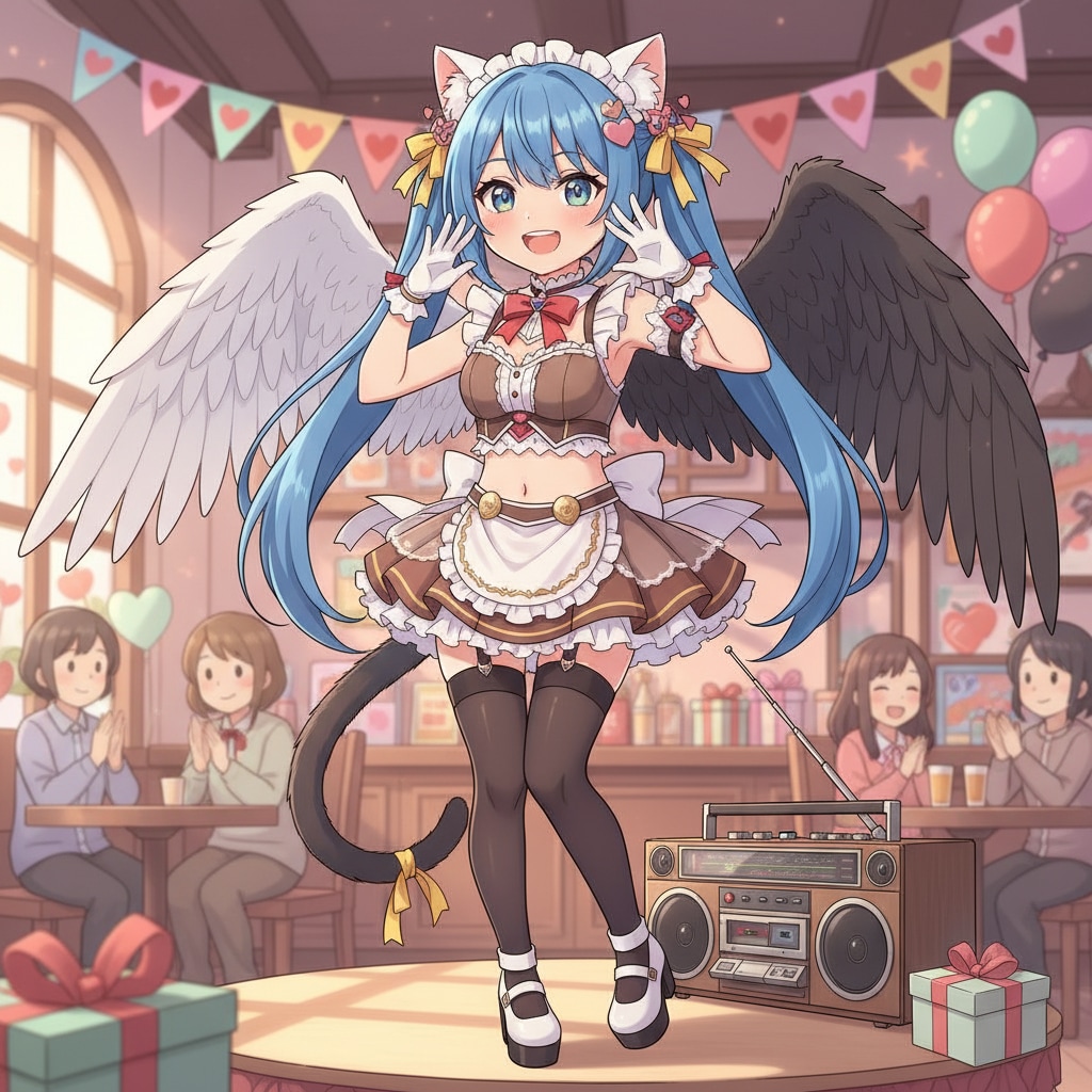 青ツイにゃん。バレンタインメイド。2月13日 #世界ラジオデー