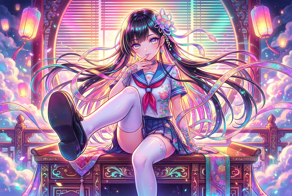 窓辺の暁透影