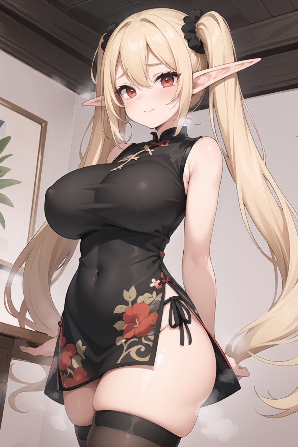 チャイナ服　巨乳から爆乳♪金髪ついんてエルフ♡10枚 2