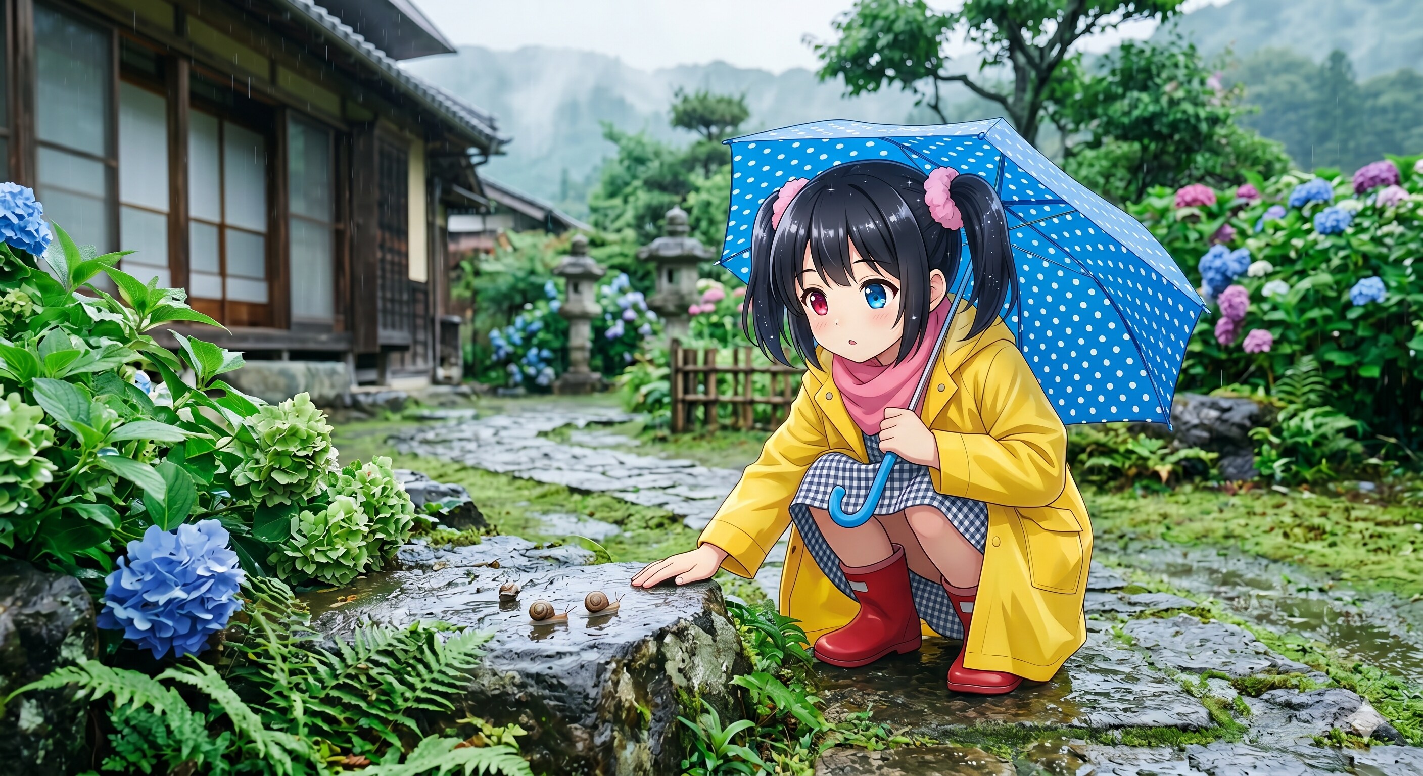 アケちゃんとカタツムリ