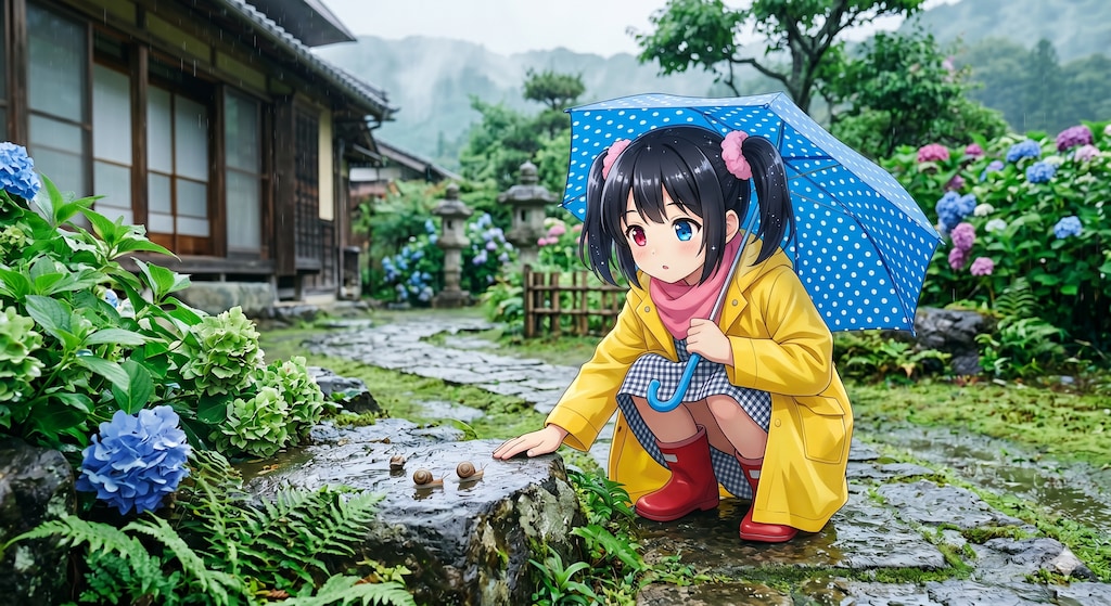 アケちゃんとカタツムリ
