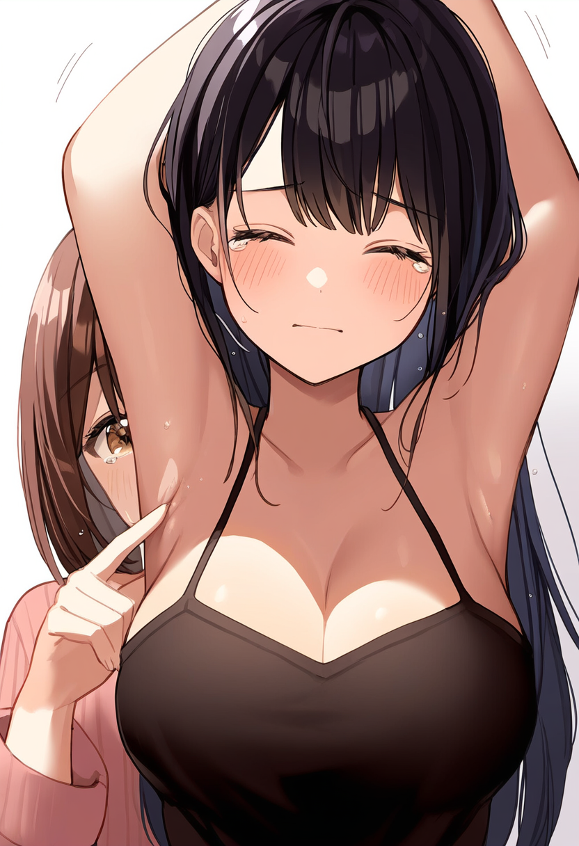 「腋の下ツンツン♪どう？我慢できないでしょ♪」「んっ！我慢できる！...笑わない...笑わないから...」