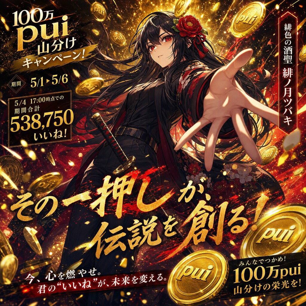 100万pui山分けキャンペーン：緋ノ月ツバキ