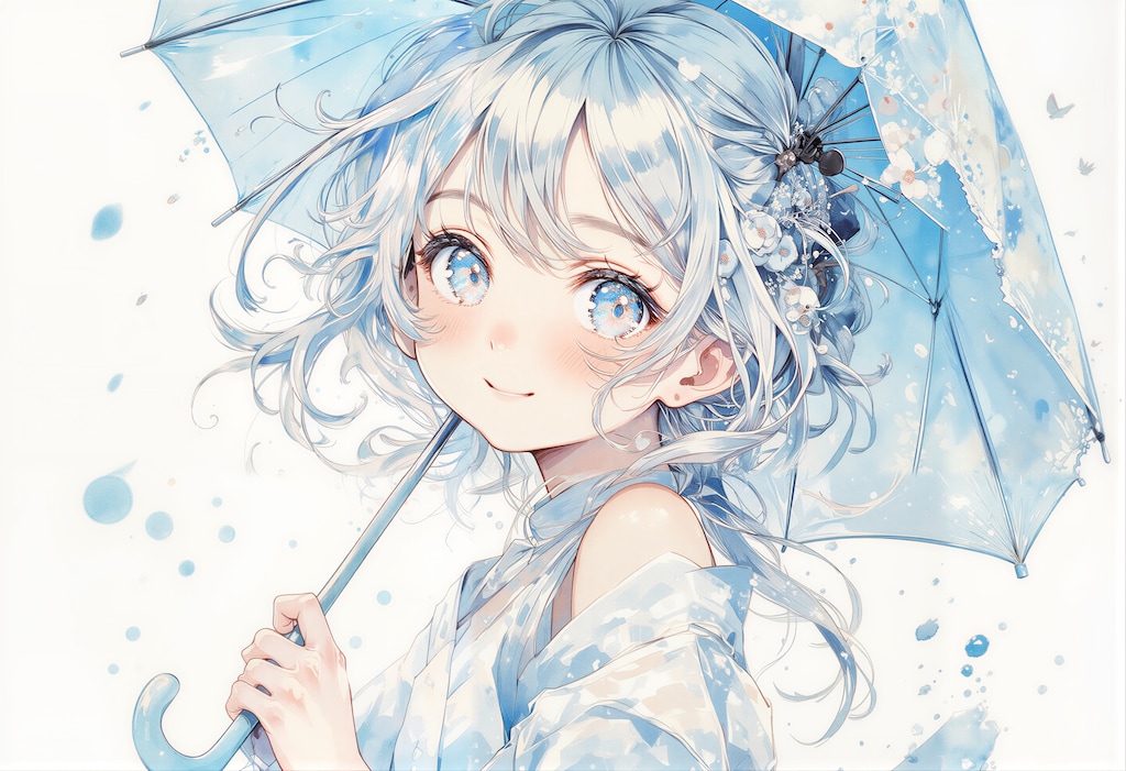 傘をさす女の子 2