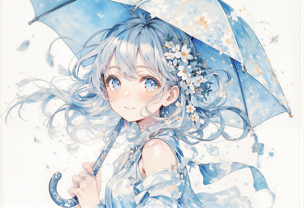 傘をさす女の子 2