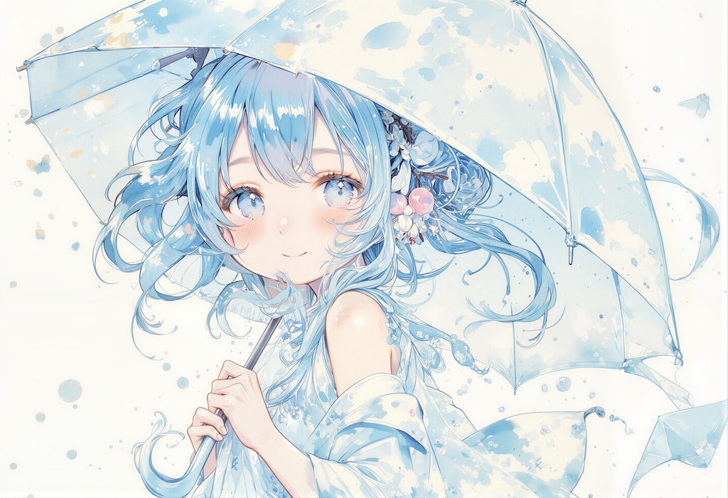 傘をさす女の子 2