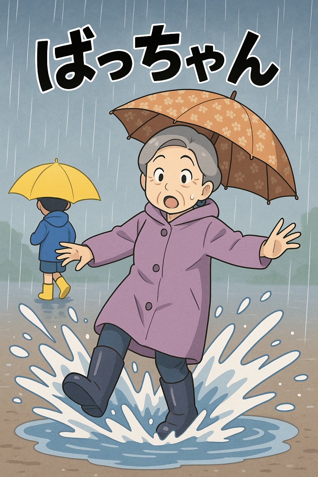 水たまりに落ちたよ