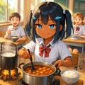 お昼にカレーを食べるこなつちゃん 2枚目