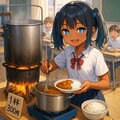 お昼にカレーを食べるこなつちゃん 4枚目