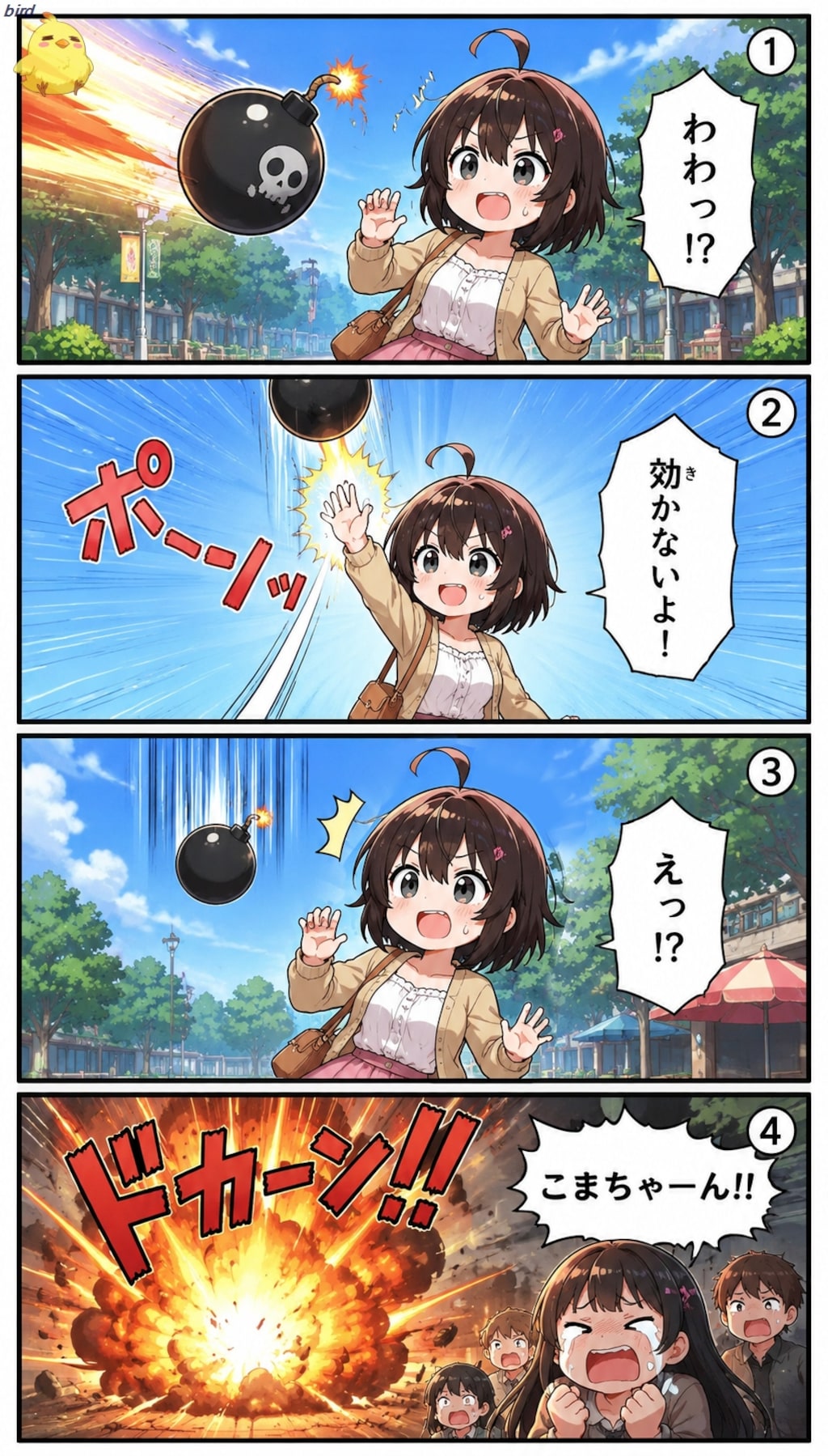 (4コマ) 爆弾は効かない こまちゃん