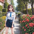 薔薇園と茶髪ちゃん 2枚目