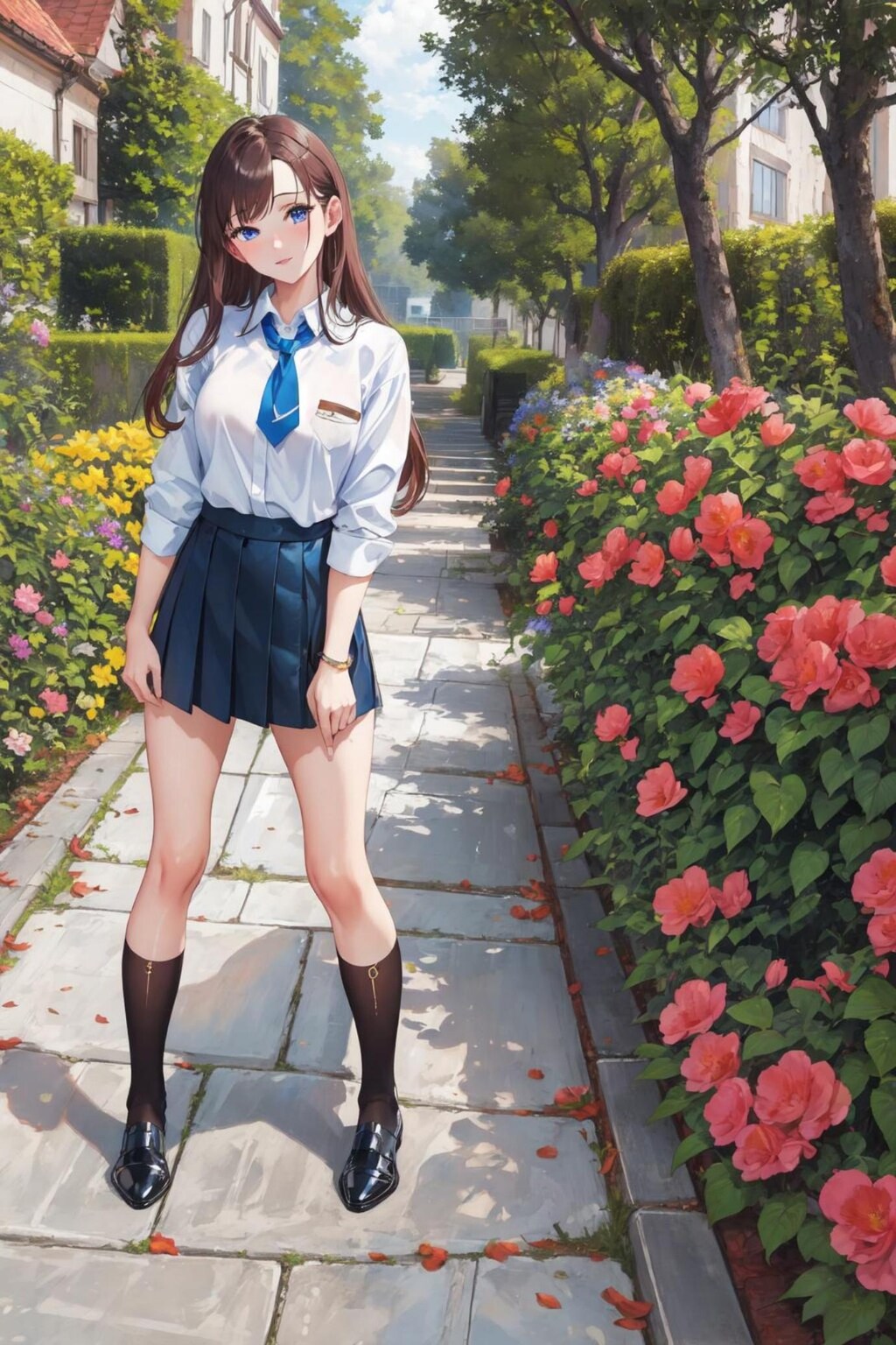 薔薇園と茶髪ちゃん