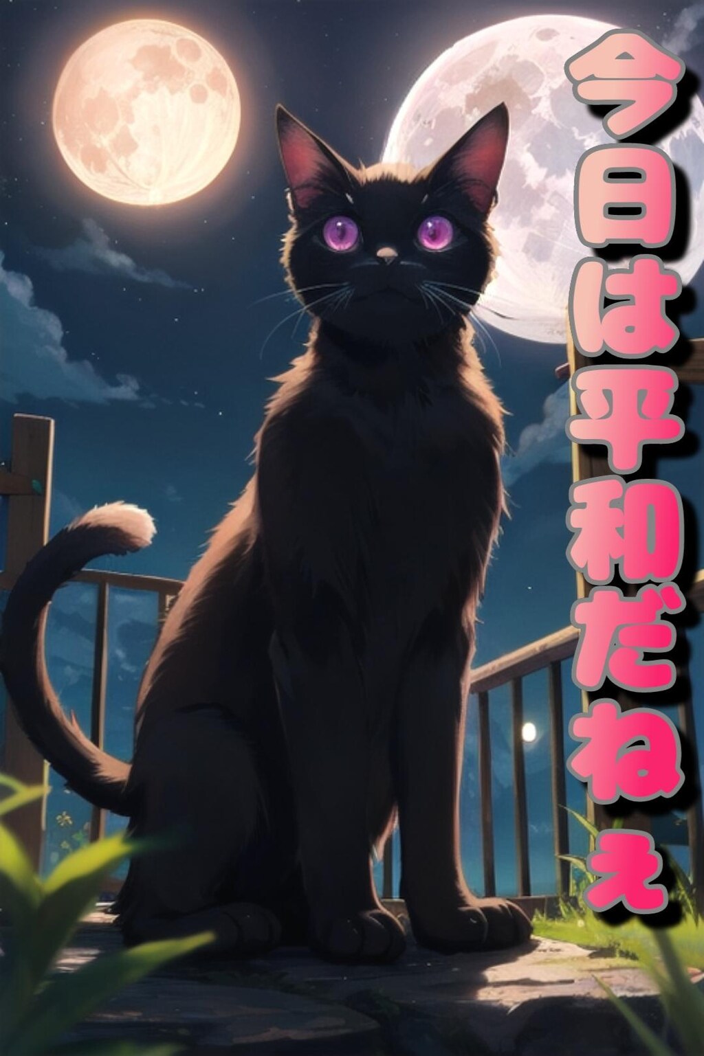 【動物】Black Cat✕Pink eyes