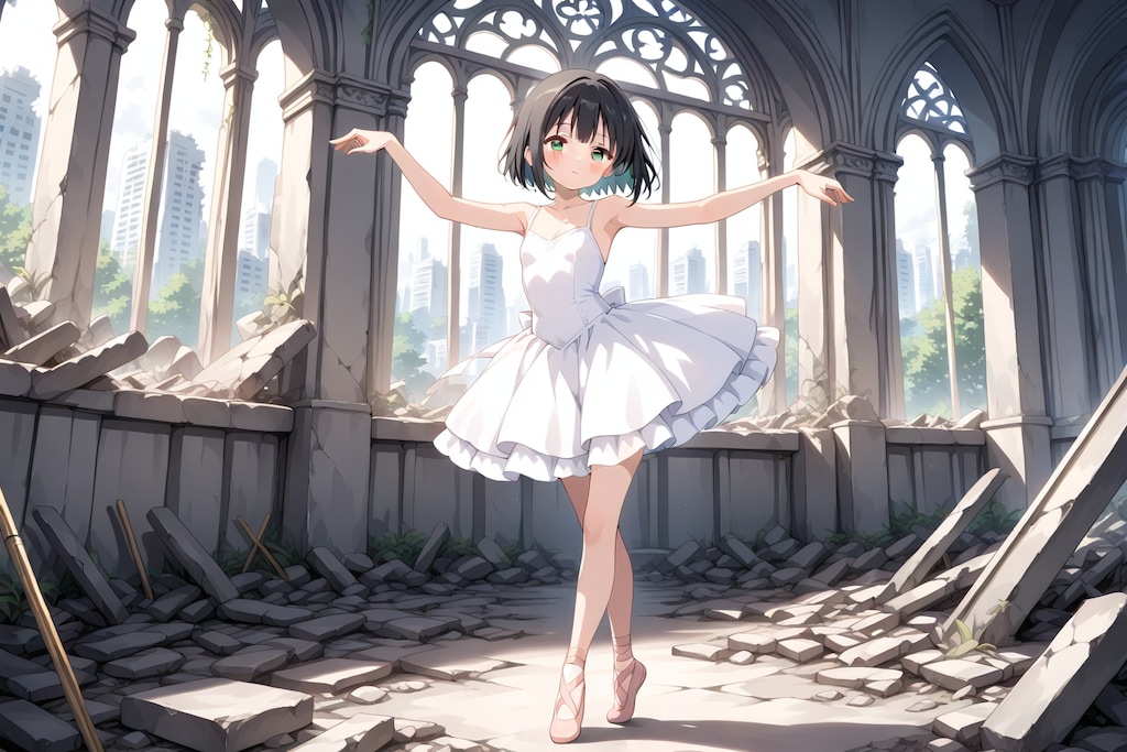 廃墟に舞う少女