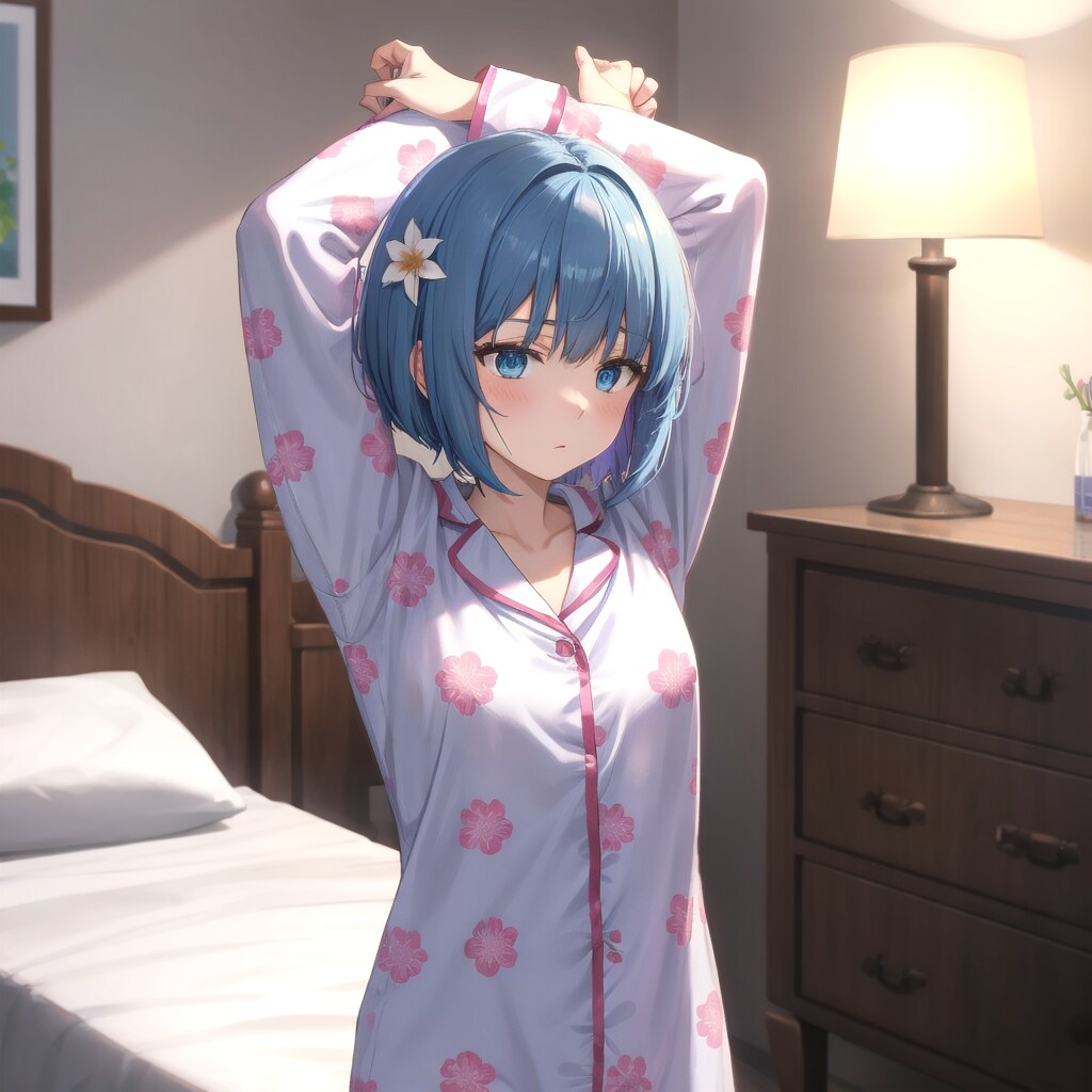 ラベンダー色のパジャマ