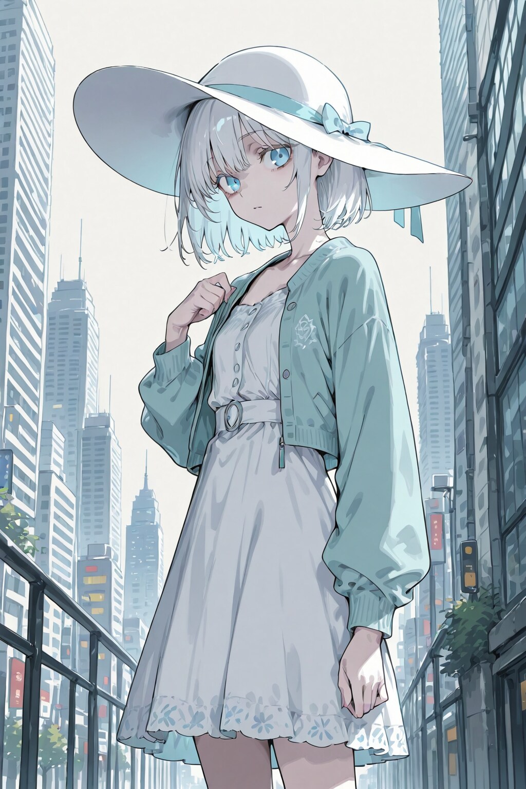 高層ビル街と少女 | の人気AIイラスト・グラビア