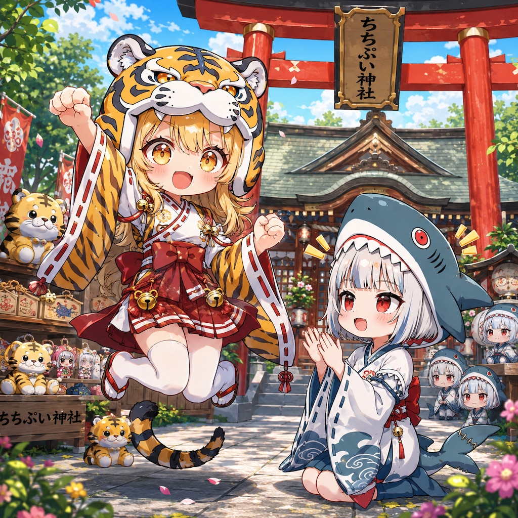 虎娘ちゃんとサメ美ちゃん