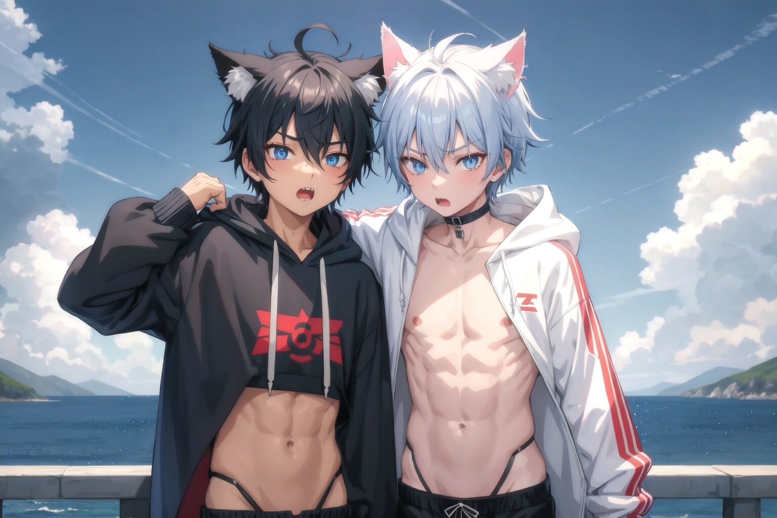 銀髪猫耳ショタと黒髪猫耳ショタ②