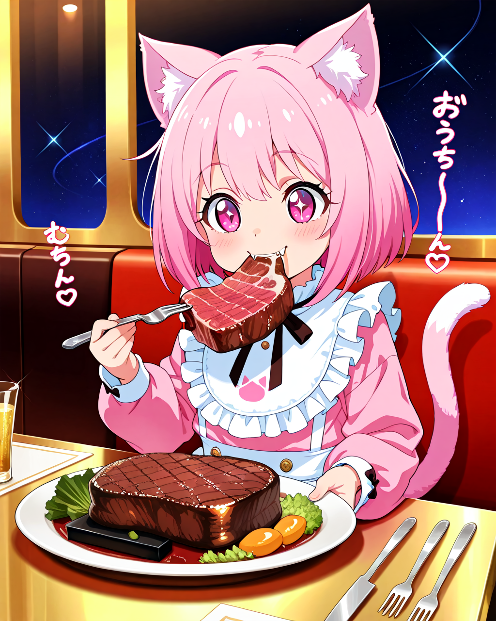 ねこちゃんもお肉が大好きっ♡