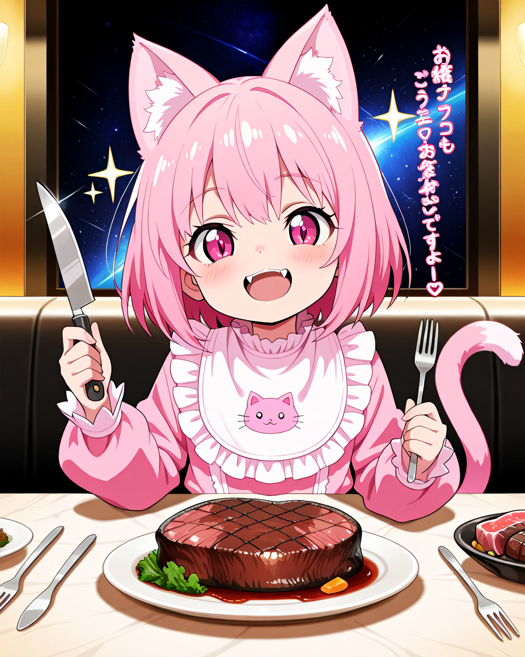 ねこちゃんもお肉が大好きっ♡