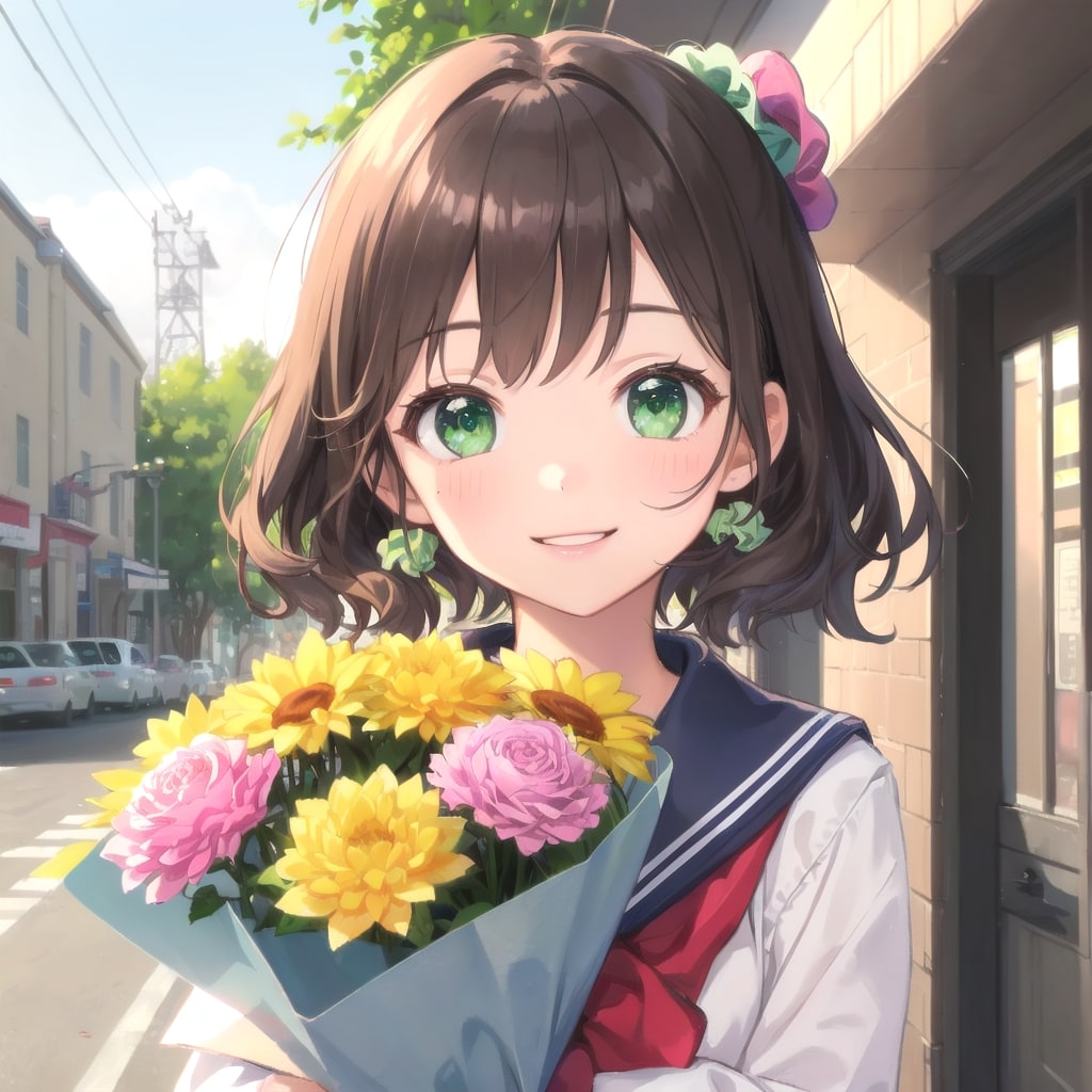 お花屋さんでおまけの一輪