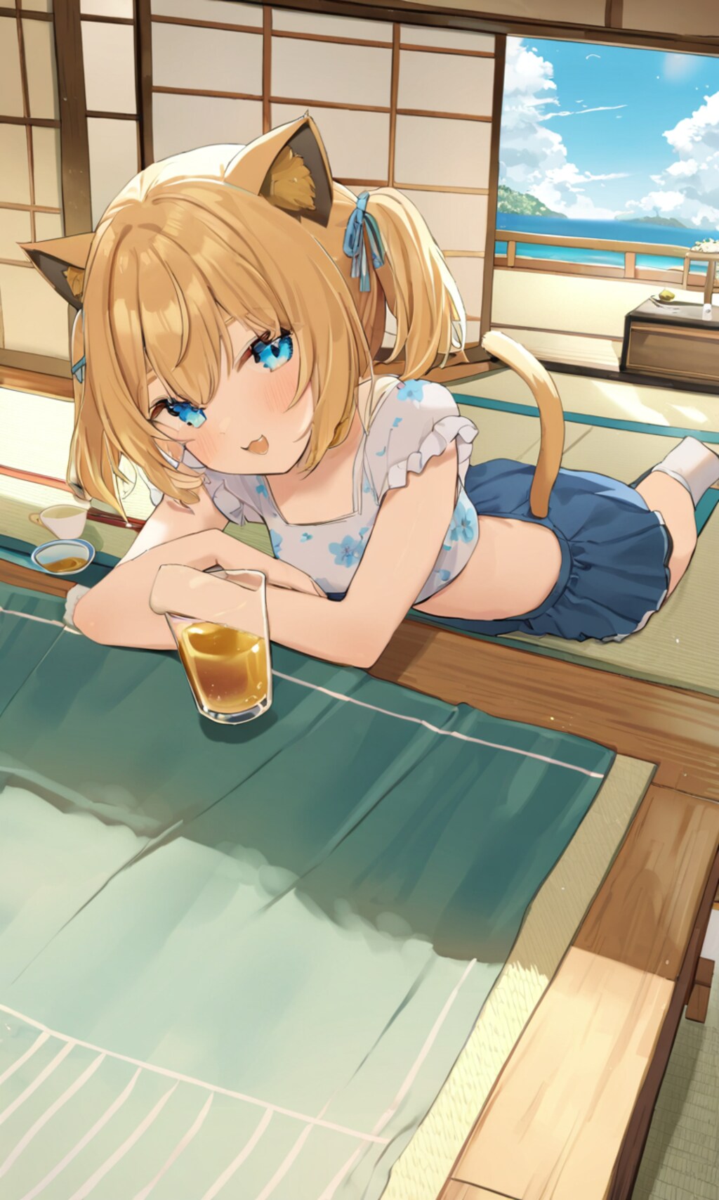 こるり「暑い日だねえごろごろ」まや「まあ、そうだな」