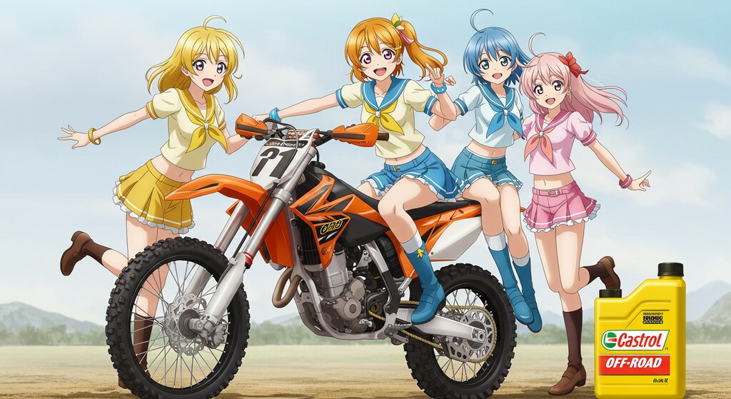 アニメキャラとモトクロスバイク