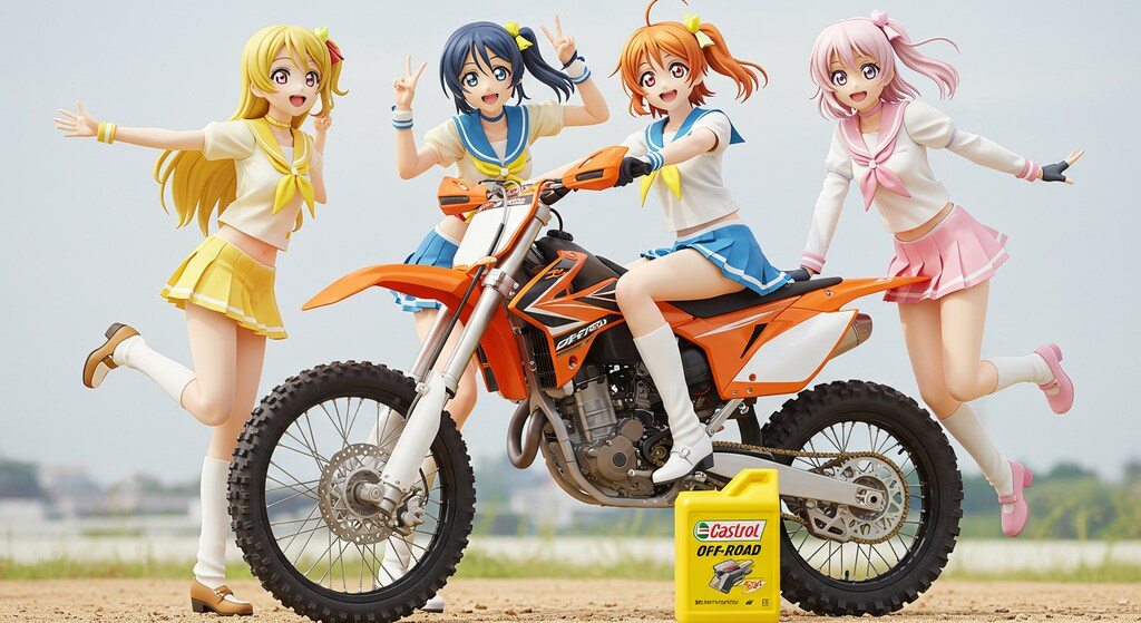 アニメキャラとモトクロスバイク