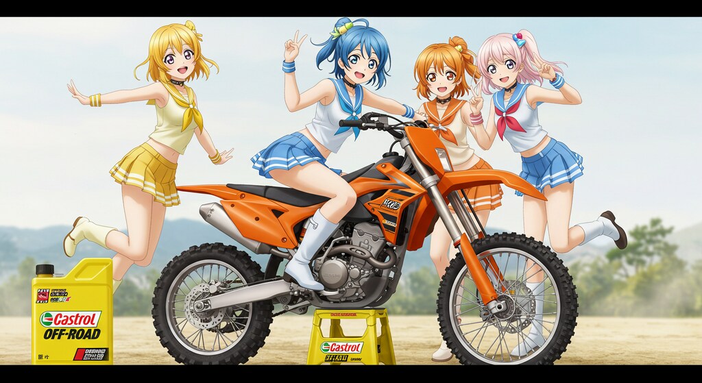 アニメキャラとモトクロスバイク