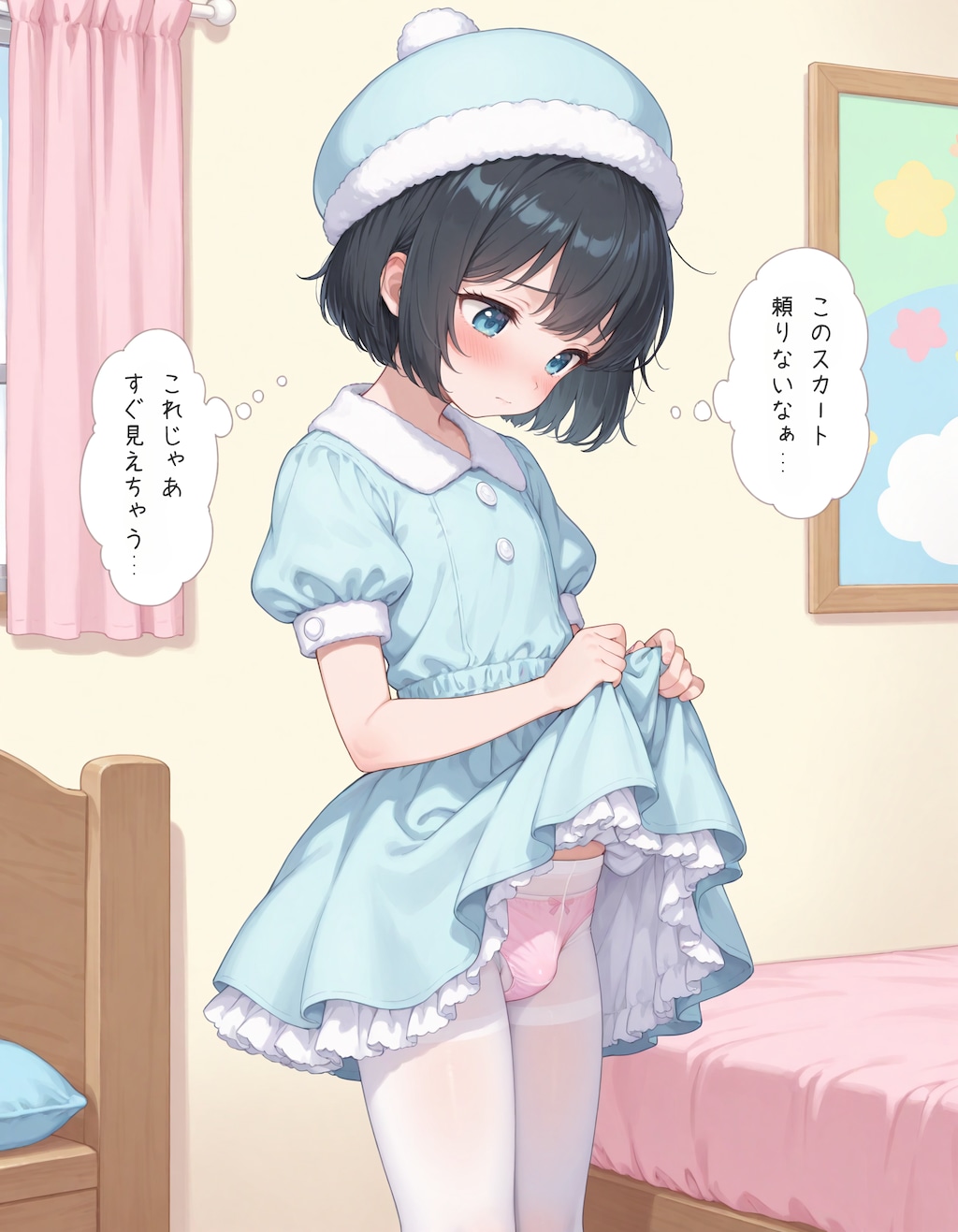 女の子の下着をつける男の娘2