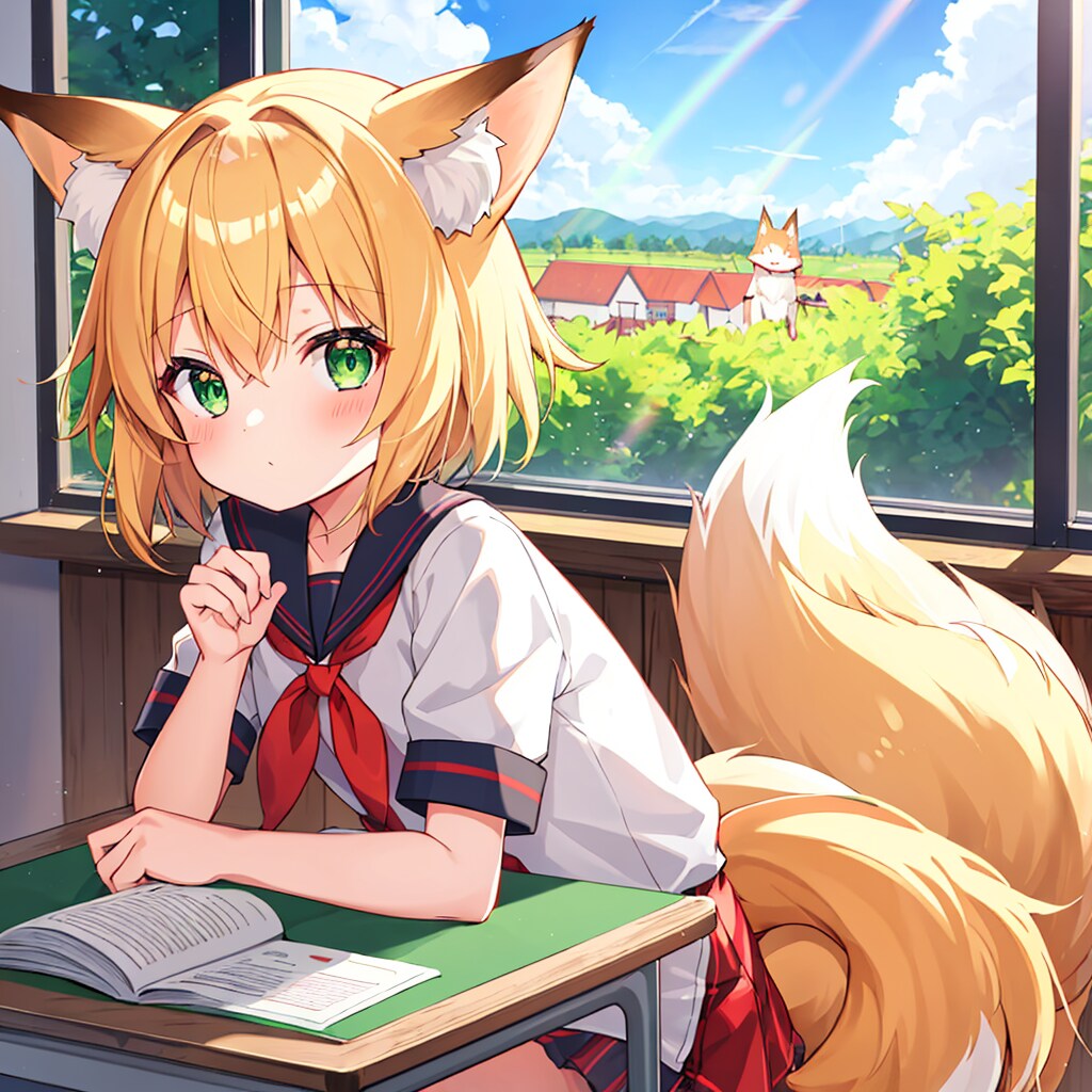 新学期のきつね