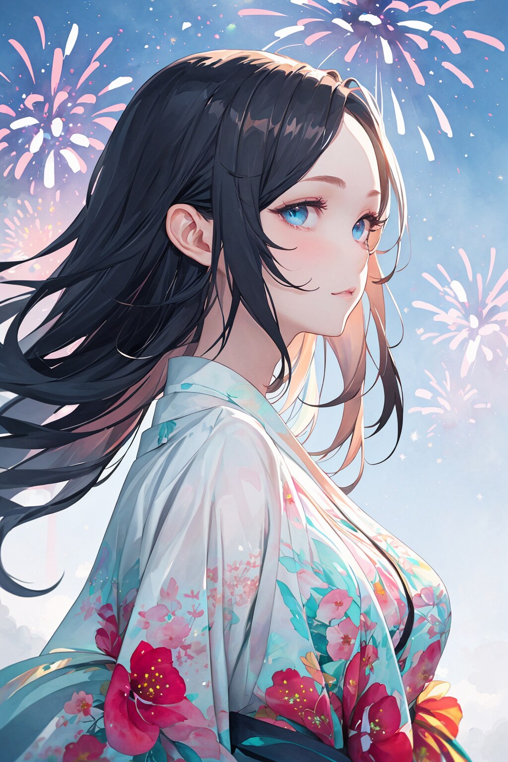 花火大会の浴衣美人姉さん