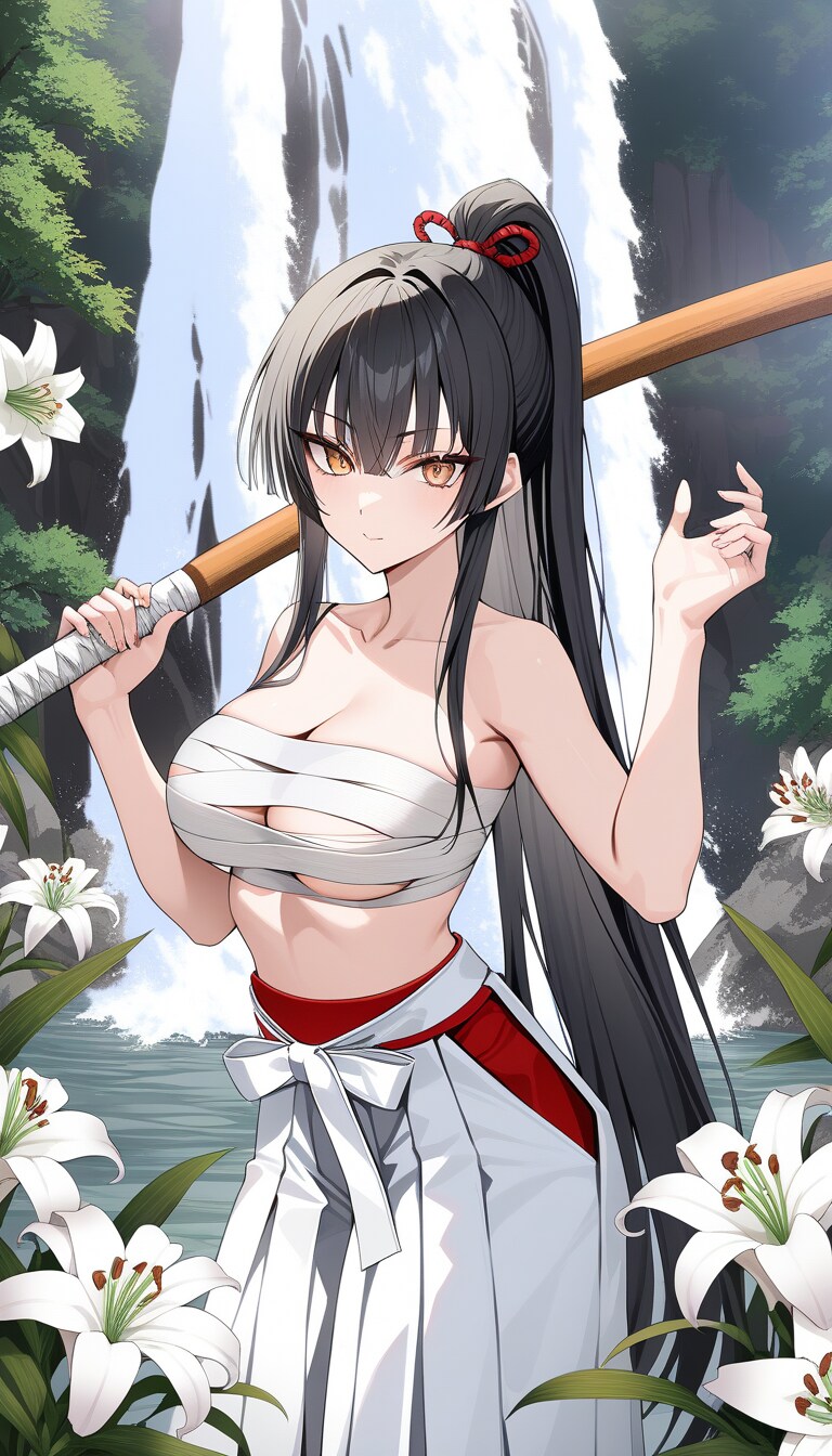 剣人女子　滝行