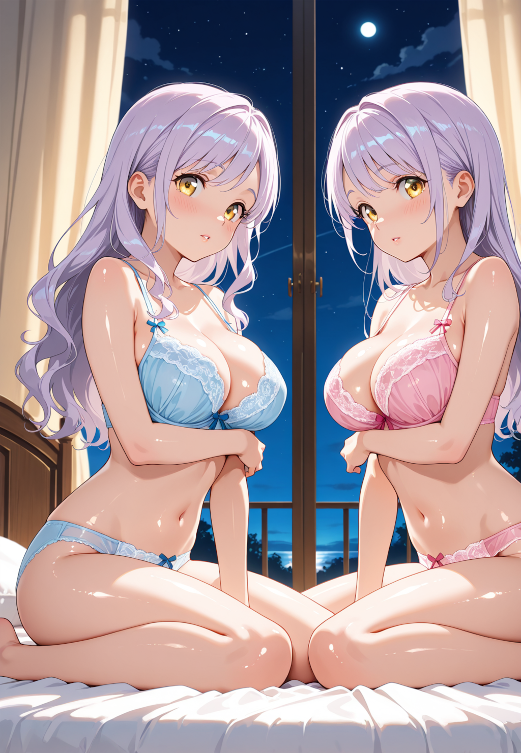 下着姿の双子ちゃん