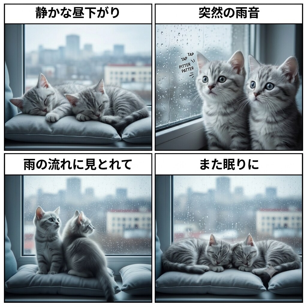 ねこと雨