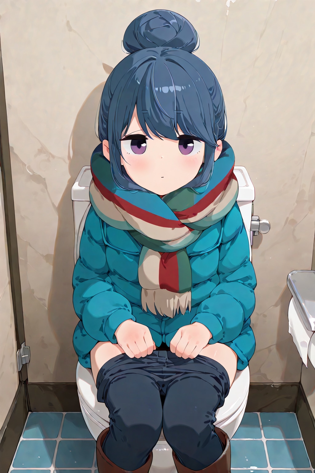 ゆるキャン△　【志摩リン】　突然トイレで襲われるしまりん