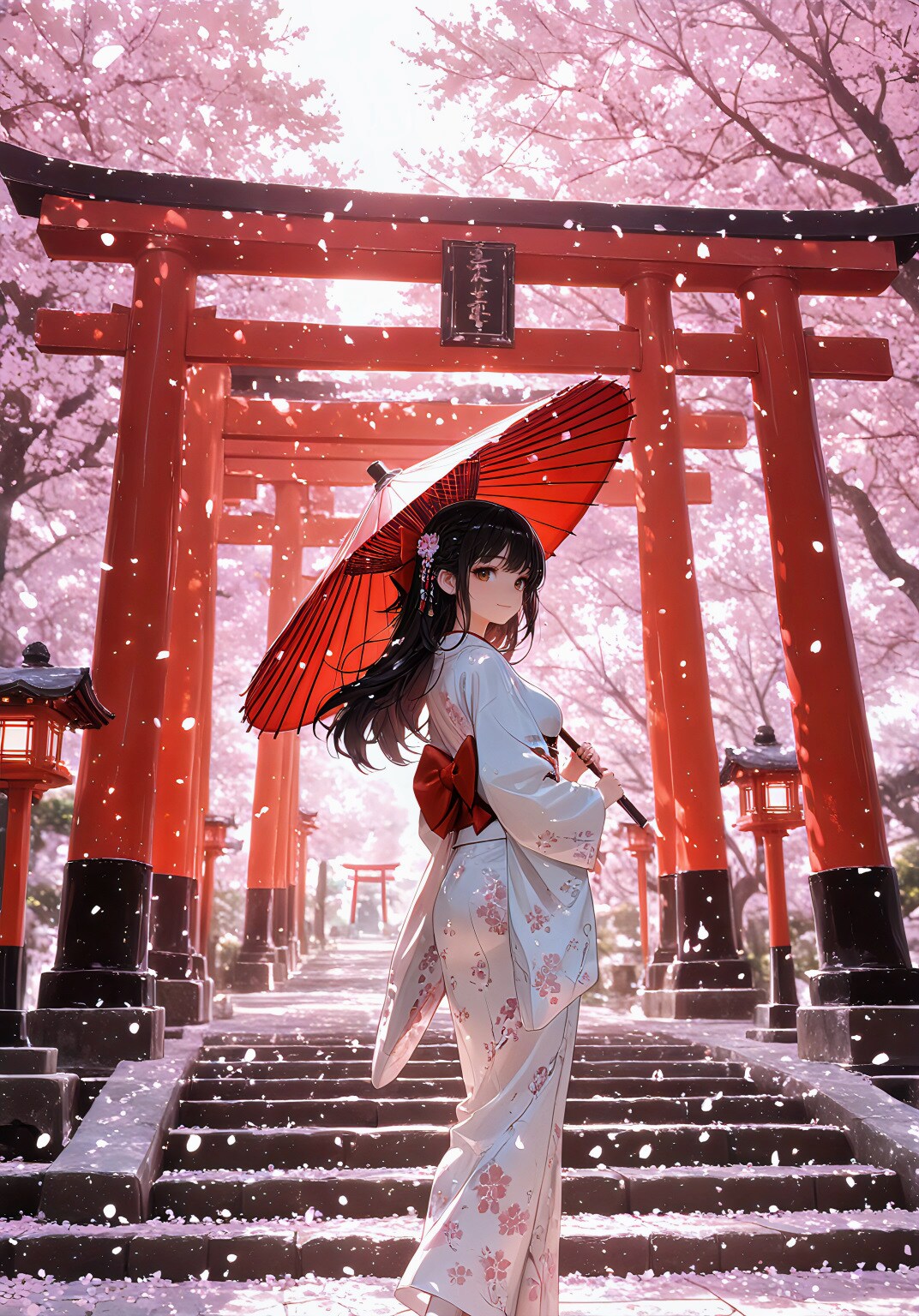桜の道の、その先へ | の人気AIイラスト・グラビア