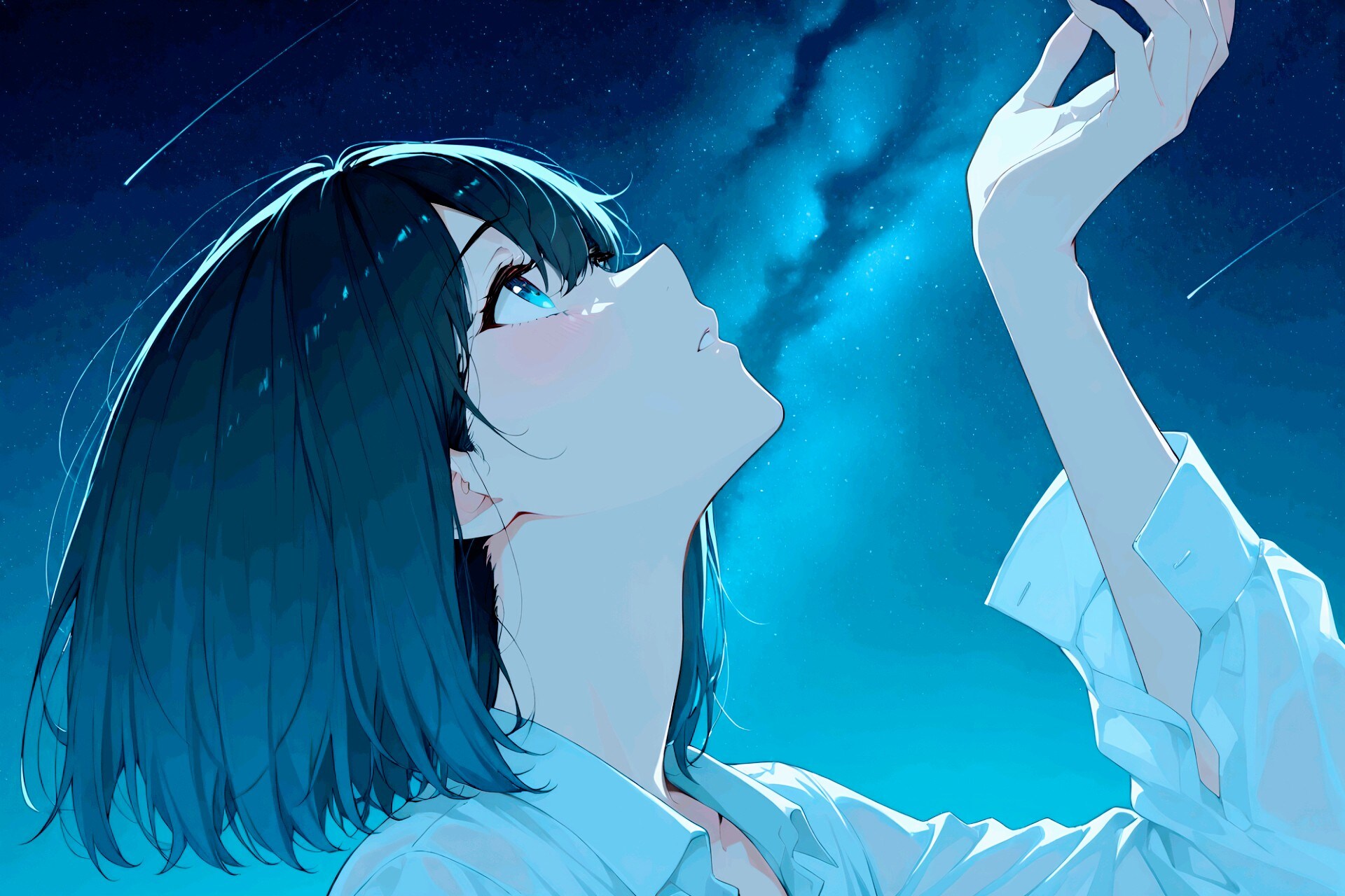 星を見上げる