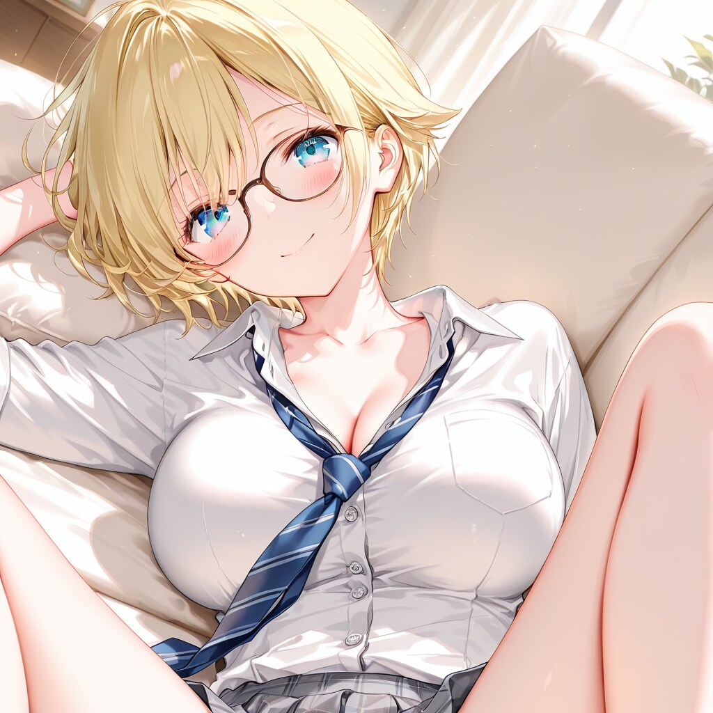 金髪ショートのメガネ女子④