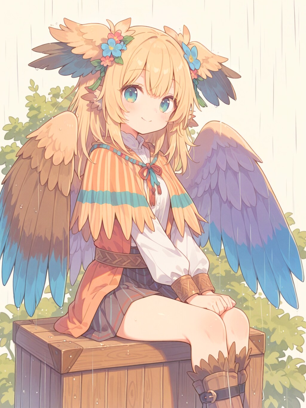 縞々民族衣装の鳥人