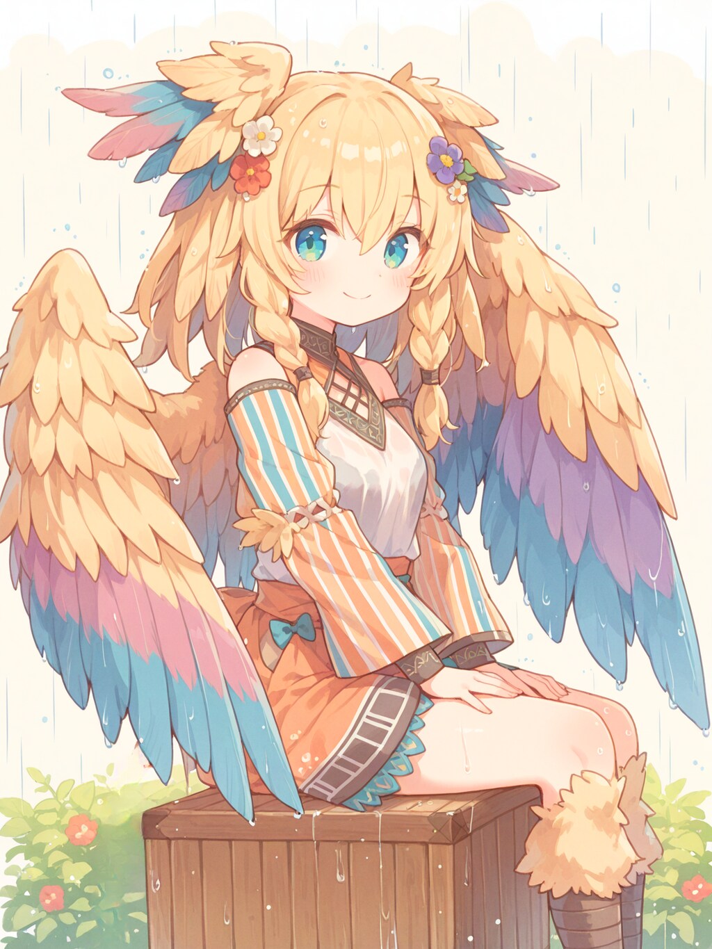 縞々民族衣装の鳥人